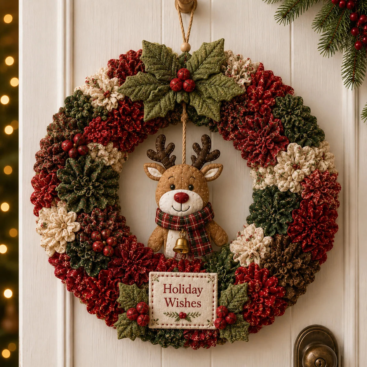Christmas Wreath DIY Kit 3D Fabric Poke Tool Included