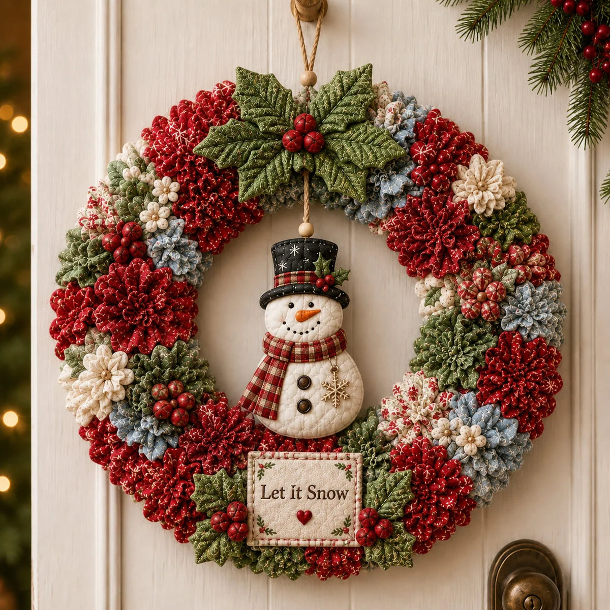 Christmas Wreath DIY Kit 3D Fabric Poke Tool Included