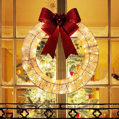 Christmas Wreath LED Illuminated Battery-Powered 50cm