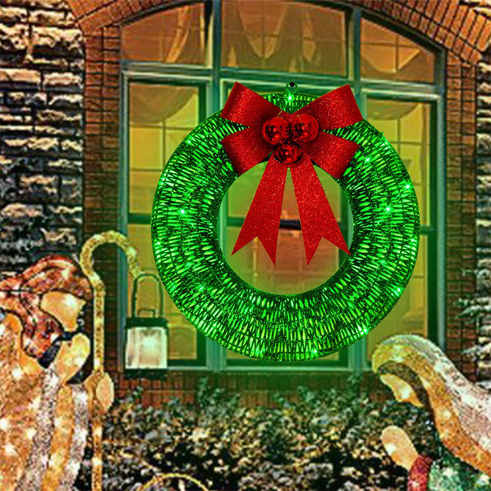 Christmas Wreath LED Illuminated Battery-Powered 50cm