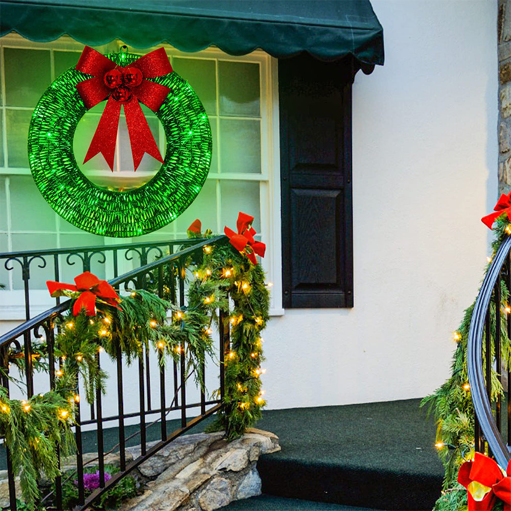 Christmas Wreath LED Illuminated Battery-Powered 50cm