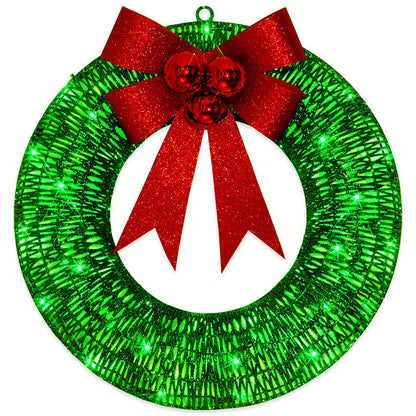 Christmas Wreath LED Illuminated Battery-Powered 50cm