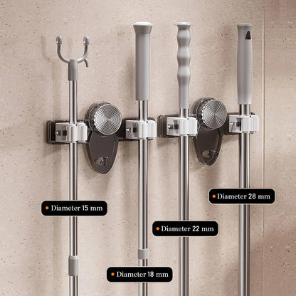 Cleaning Tool Rack Suction Cup Mount With Hooks