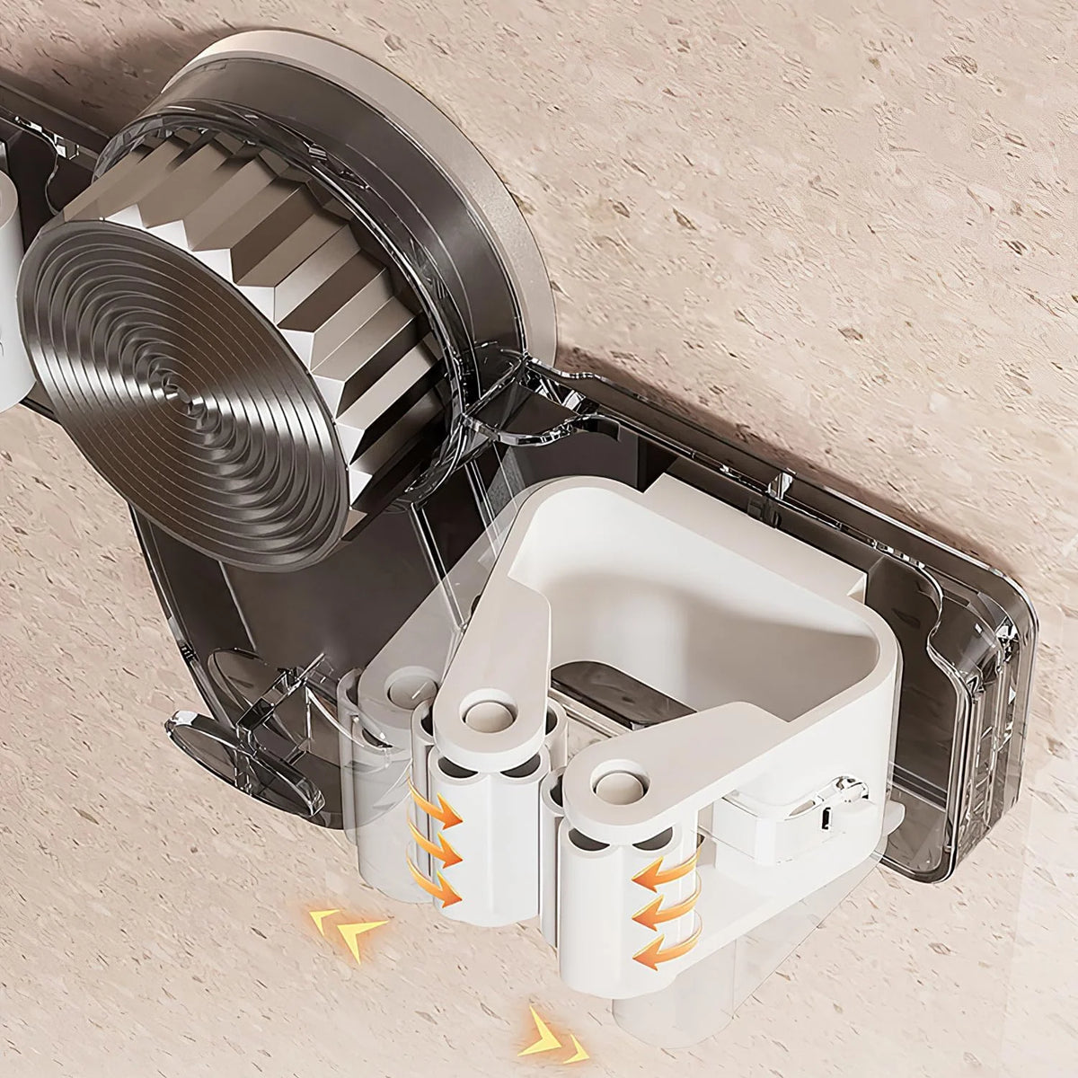 Cleaning Tool Rack Suction Cup Mount With Hooks