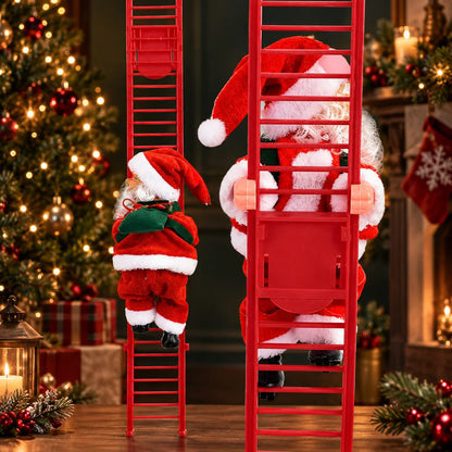 Climbing Santa Decoration Animated Battery-Free Soft Fabric