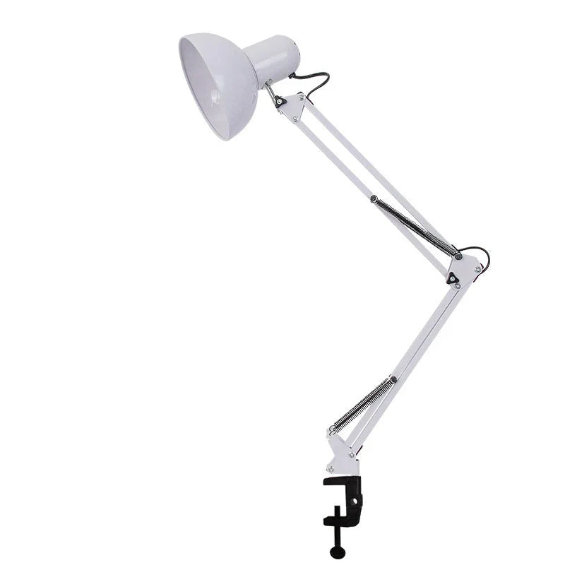 Clip-On Desk Lamp Adjustable Swing Arm & Pivoting Head
