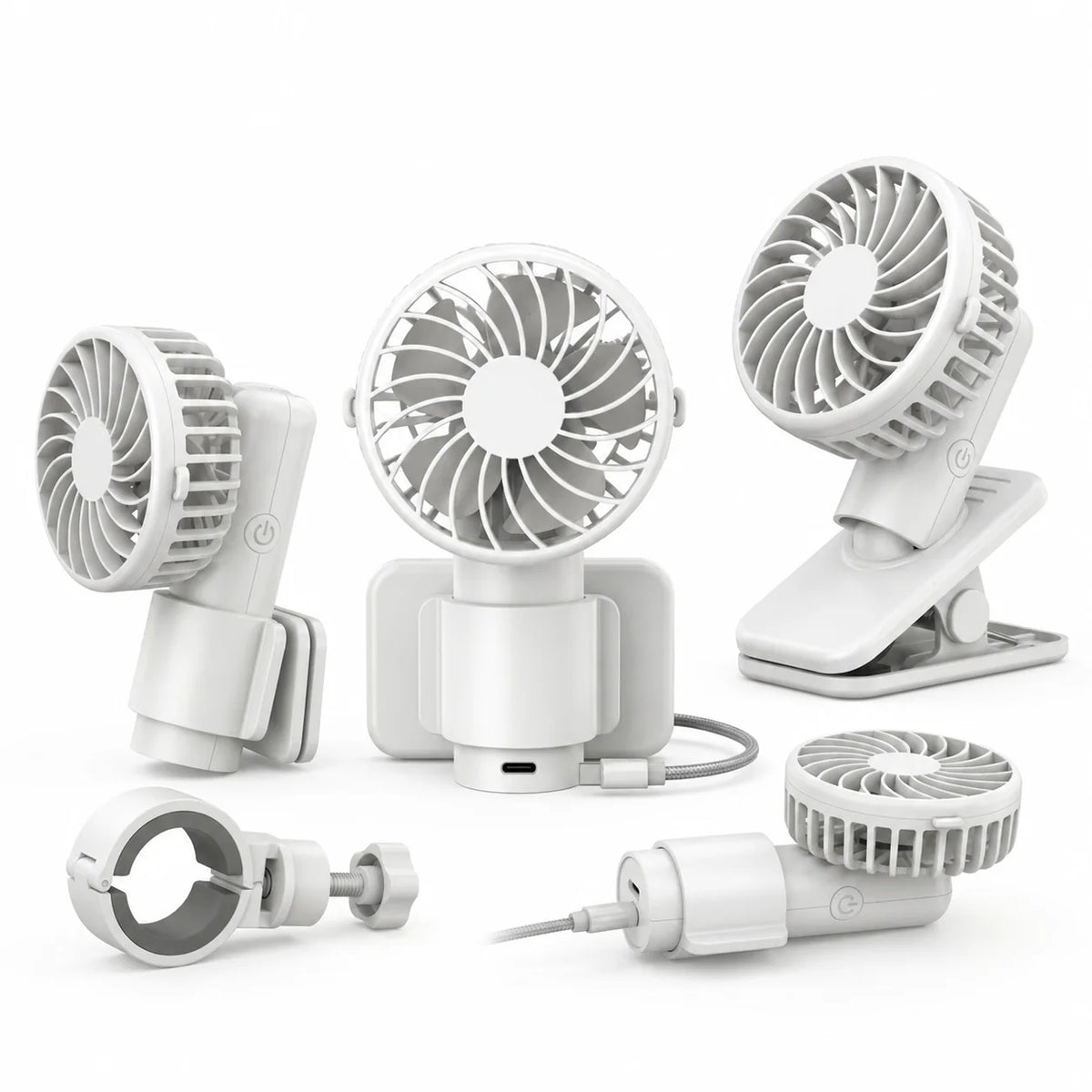 Clip-On Fan USB Rechargeable 3-Speed Adjustable Tilt