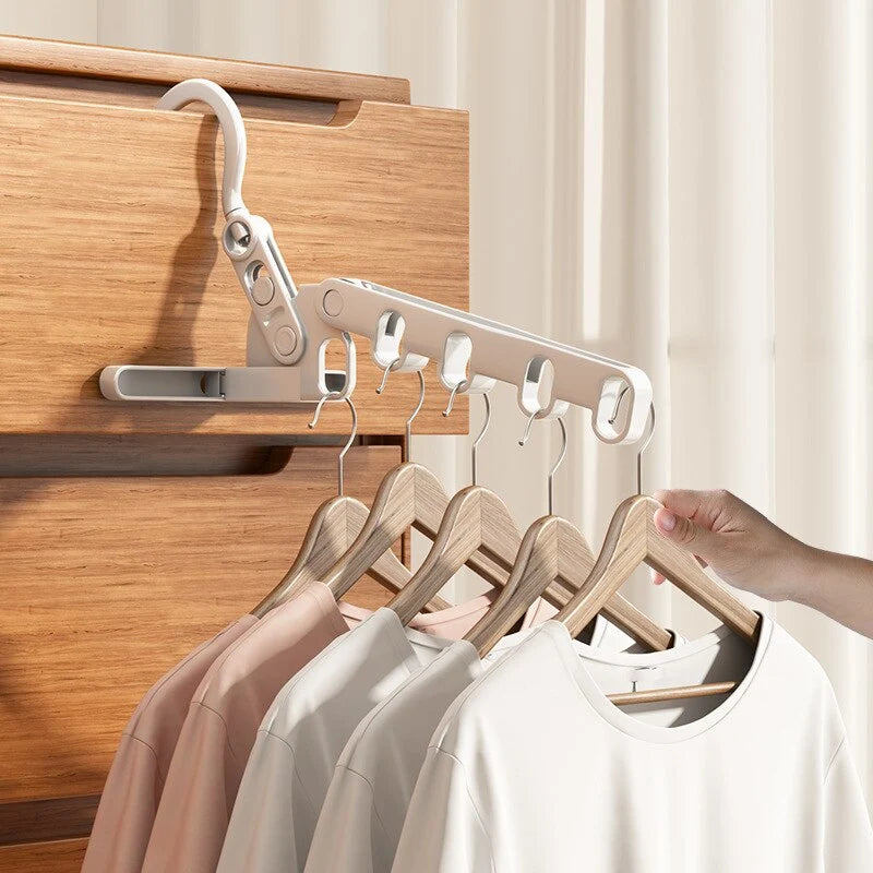 Clothes Hanger Foldable 5-Hole Travel Design