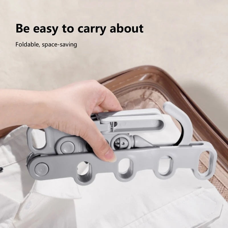Clothes Hanger Foldable 5-Hole Travel Design