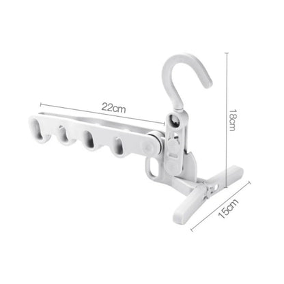 Clothes Hanger Foldable 5-Hole Travel Design