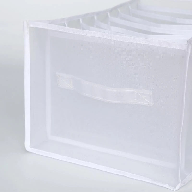 Clothes Organizer Divided Compartments Breathable Mesh Fold-Flat Design