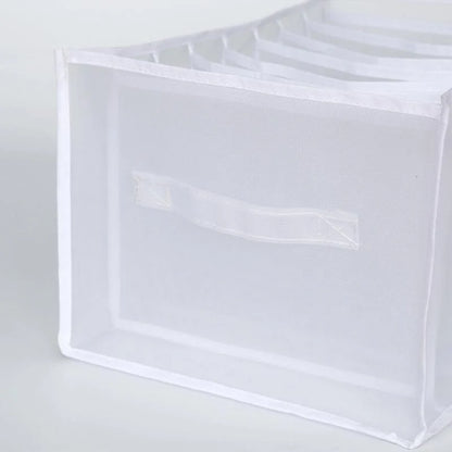 Clothes Organizer Divided Compartments Breathable Mesh Fold-Flat Design