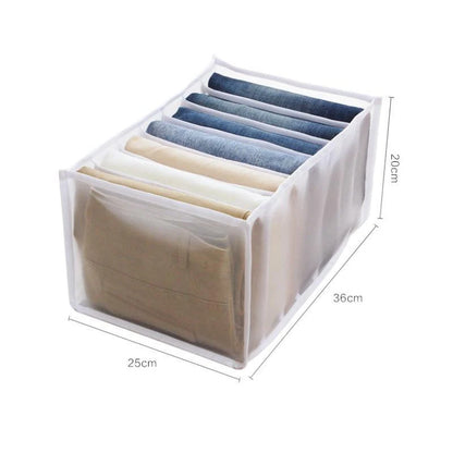 Clothes Organizer Divided Compartments Breathable Mesh Fold-Flat Design