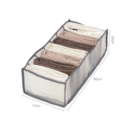 Clothes Organizer Divided Compartments Breathable Mesh Fold-Flat Design
