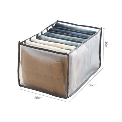 Clothes Organizer Divided Compartments Breathable Mesh Fold-Flat Design