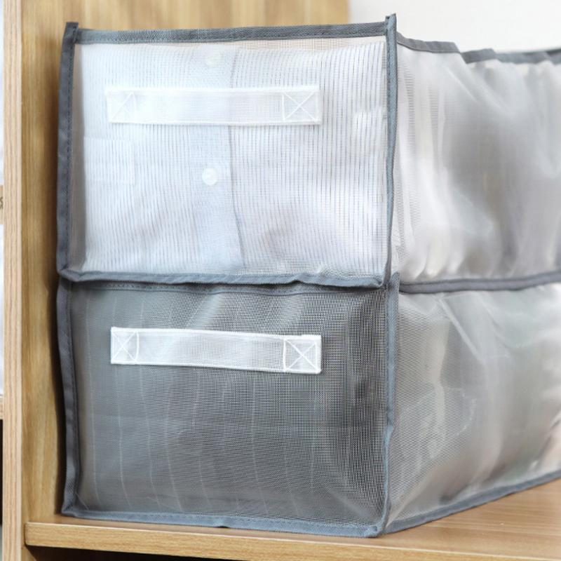 Clothes Organizer Divided Compartments Breathable Mesh Fold-Flat Design