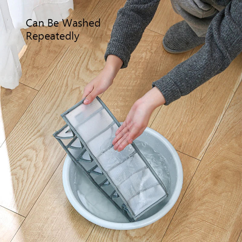 Clothing Drawer Organizer Stackable Collapsible Washable Mesh Compartments