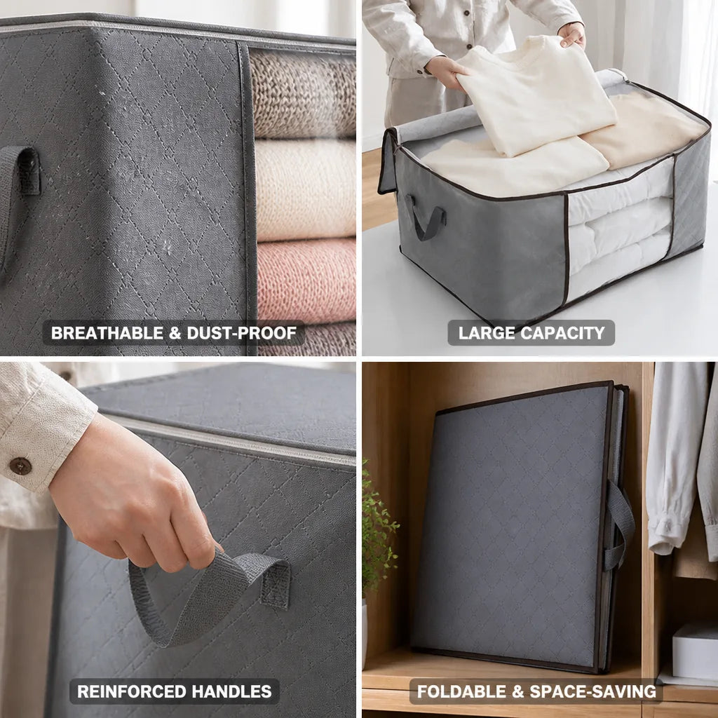 Clothing Storage Bag Breathable Foldable Clear Window