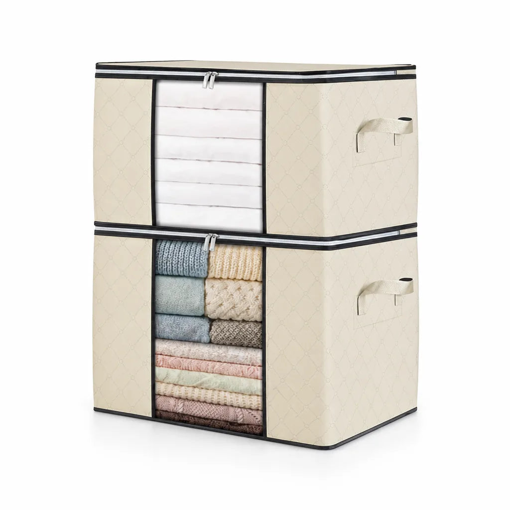 Clothing Storage Bags With Transparent Window And Reinforced Handles (Set of 8)