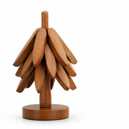 Coaster Set Solid Wood Tree-Shaped Heat-Resistant