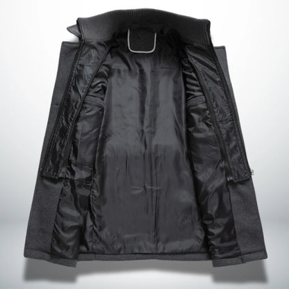 Coat Men's Long Stand-Up Collar & Classic Fit