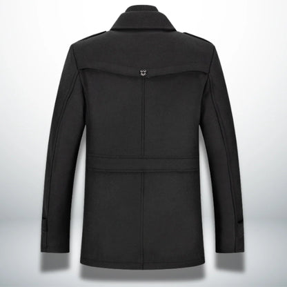 Coat Men's Long Stand-Up Collar & Classic Fit