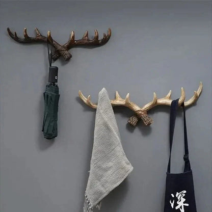 Coat Rack Rustic Antler Design Multiple Wall Hooks