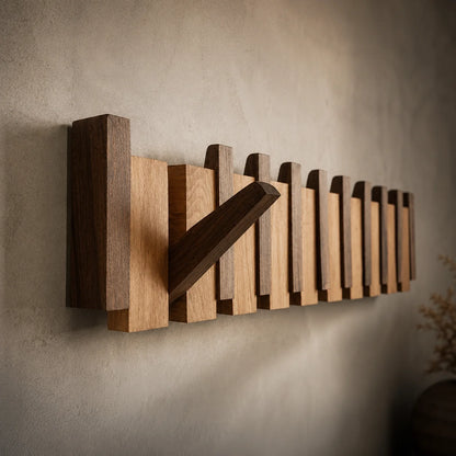 Coat Rack Solid Walnut & Beech Wall-Mounted