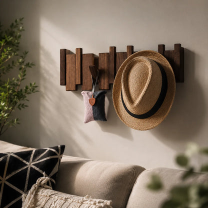 Coat Rack Solid Walnut & Beech Wall-Mounted