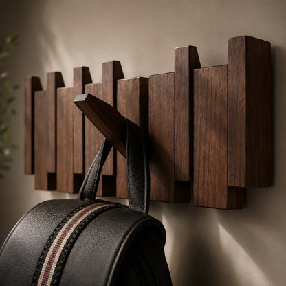 Coat Rack Solid Walnut & Beech Wall-Mounted