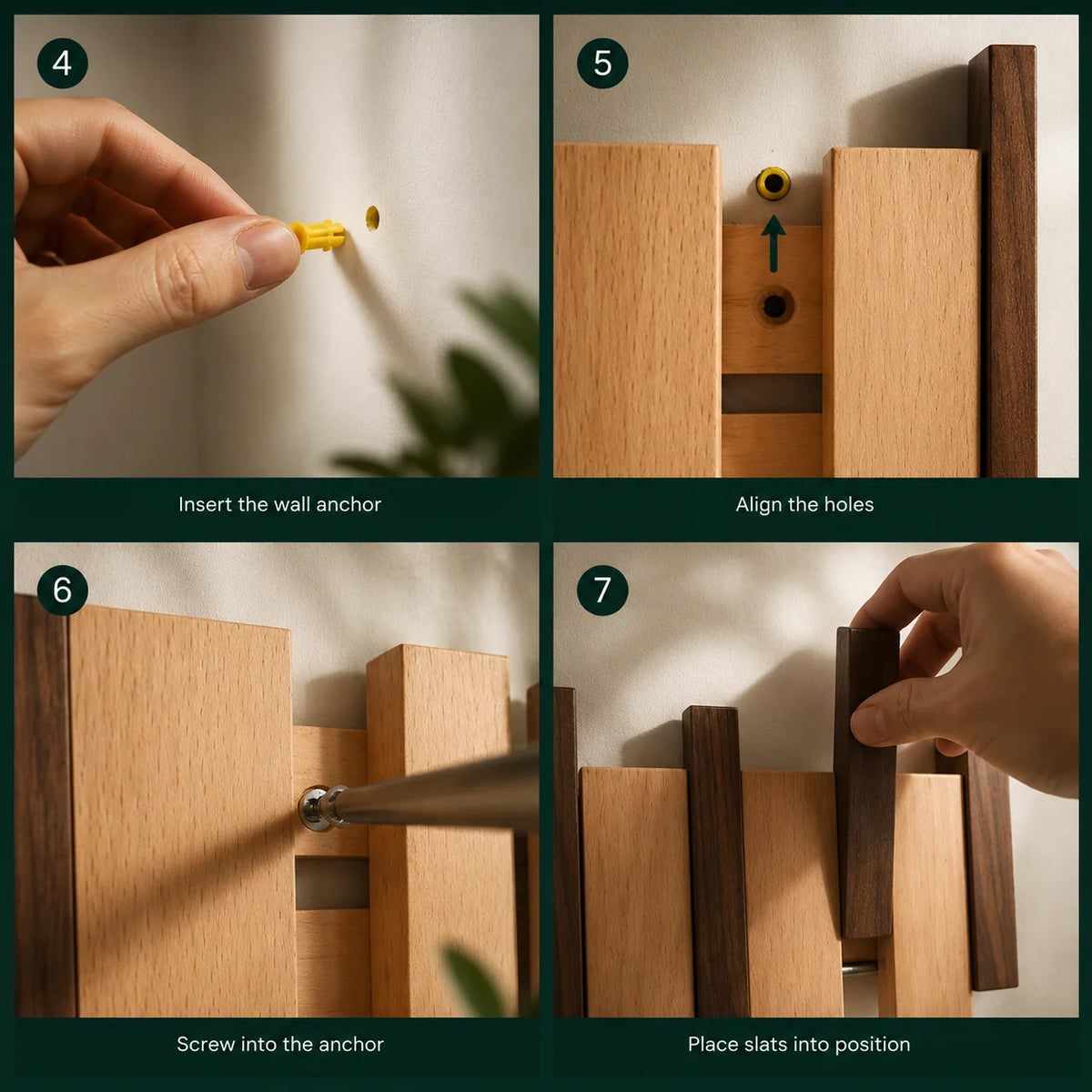 Coat Rack Solid Walnut & Beech Wall-Mounted