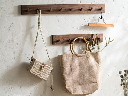 Coat Rack Wall-Mounted Solid Wood 4-6 Hooks