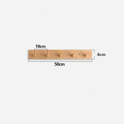 Coat Rack Wall-Mounted Solid Wood 4-6 Hooks