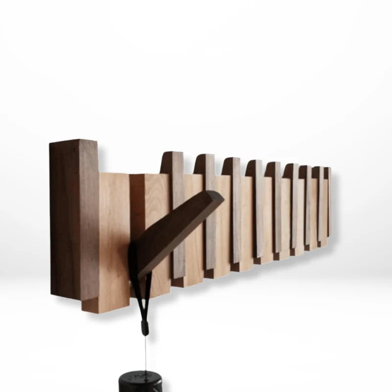 Coat Rack Wood Folding Hooks Piano Key Design