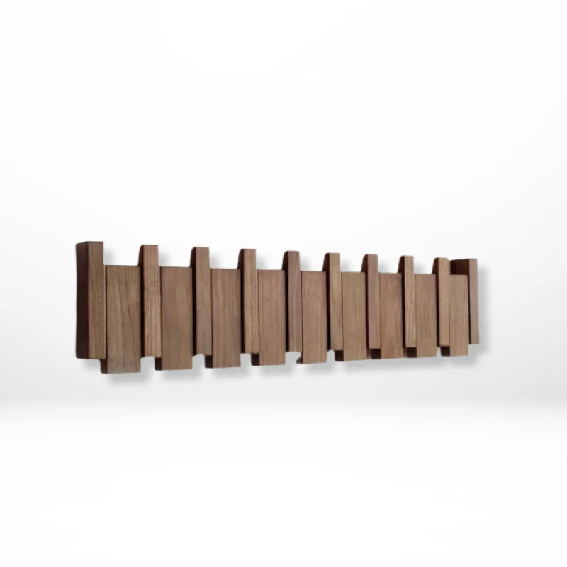 Coat Rack Wood Folding Hooks Piano Key Design