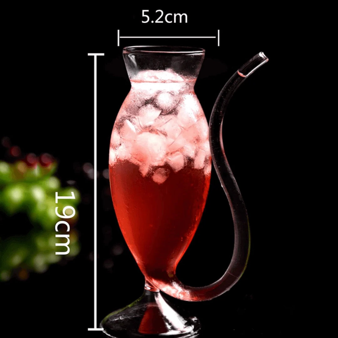 Cocktail Glass Borosilicate Heat-Resistant With Drinking Straw
