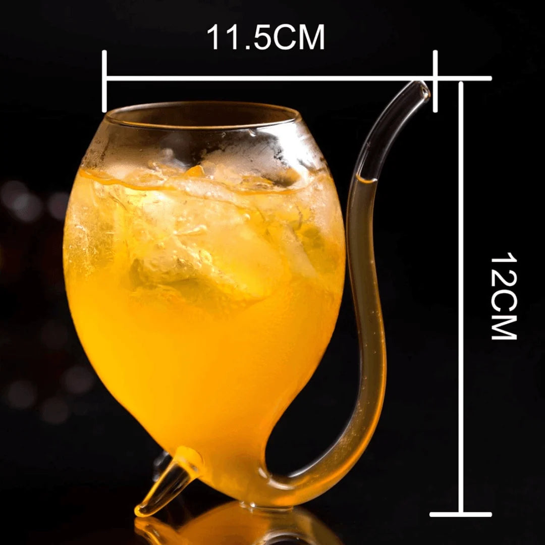 Cocktail Glass Borosilicate Heat-Resistant With Drinking Straw