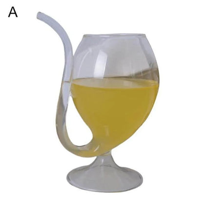 Cocktail Glass Borosilicate Heat-Resistant With Drinking Straw