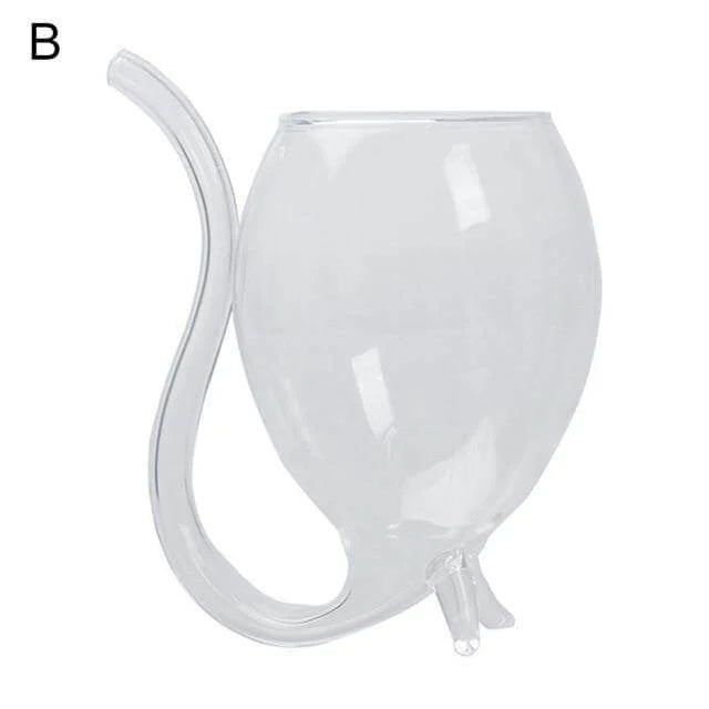 Cocktail Glass Borosilicate Heat-Resistant With Drinking Straw