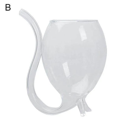 Cocktail Glass Borosilicate Heat-Resistant With Drinking Straw