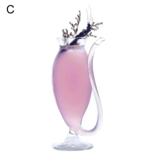 Cocktail Glass Borosilicate Heat-Resistant With Drinking Straw