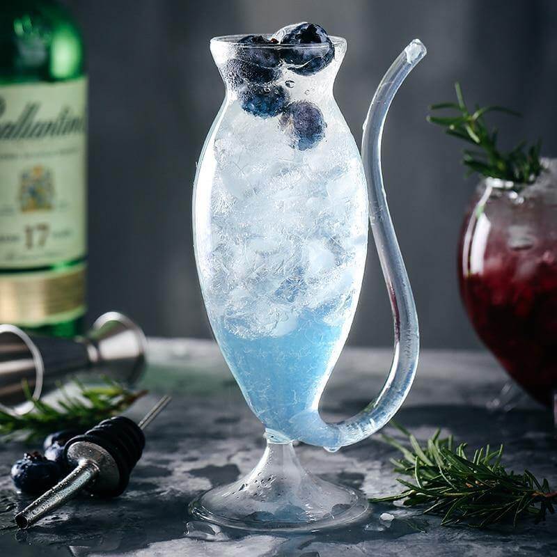 Cocktail Glass Borosilicate Heat-Resistant With Drinking Straw