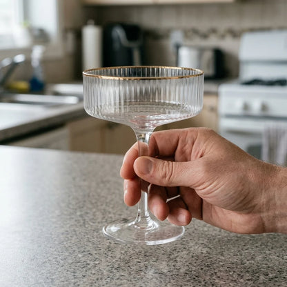 Cocktail Glasses Short Wide Clear Set of 6