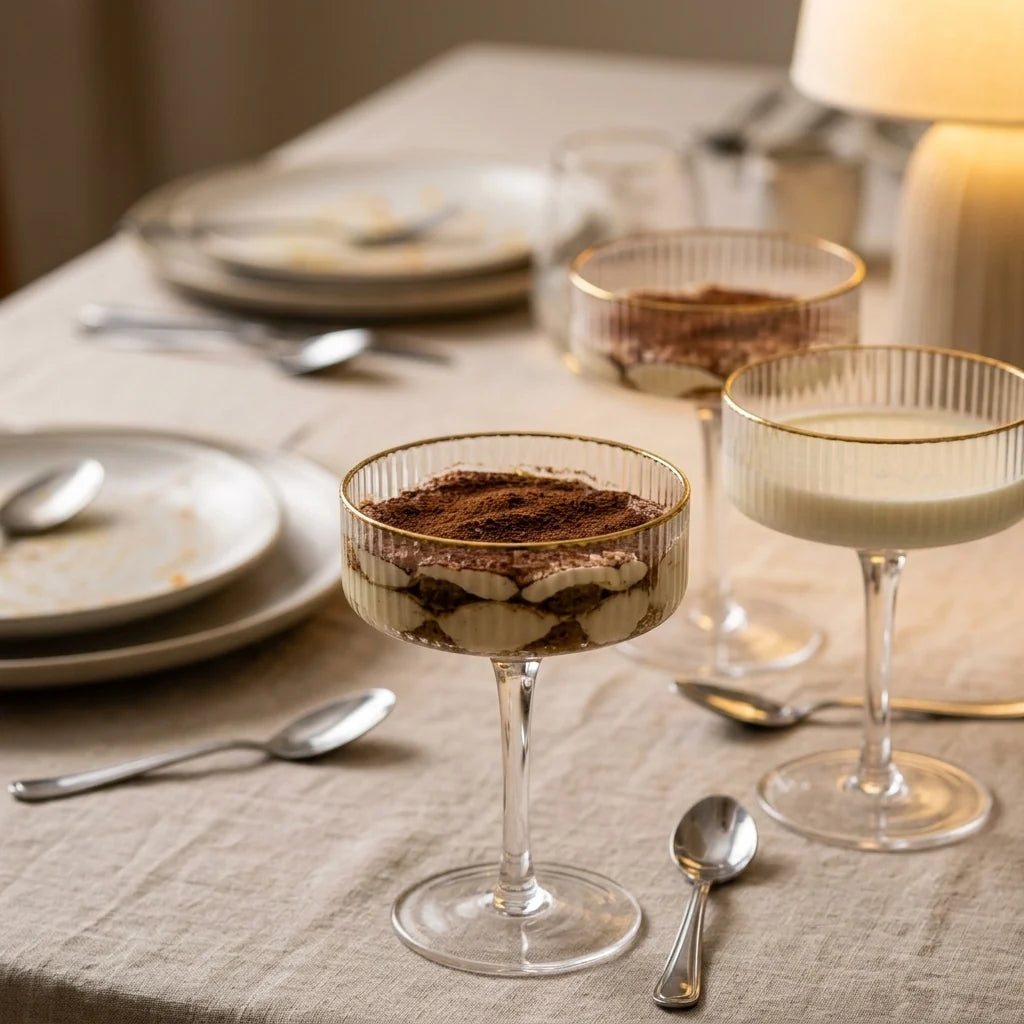 Cocktail Glasses Short Wide Clear Set of 6