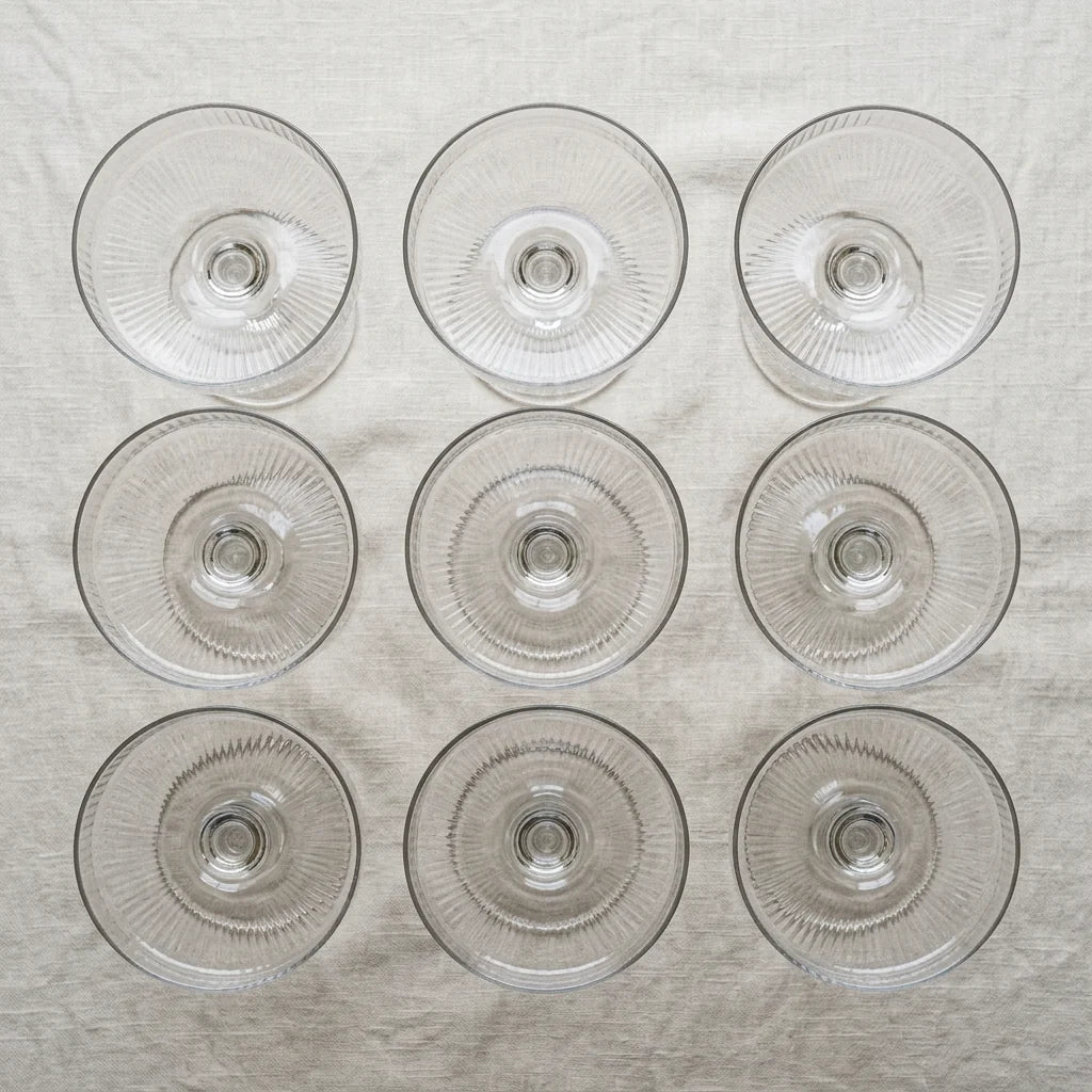 Cocktail Glasses Short Wide Clear Set of 6