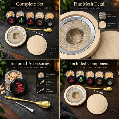 Cocktail Smoker Kit Natural Wood Top 5 Wood Flavors