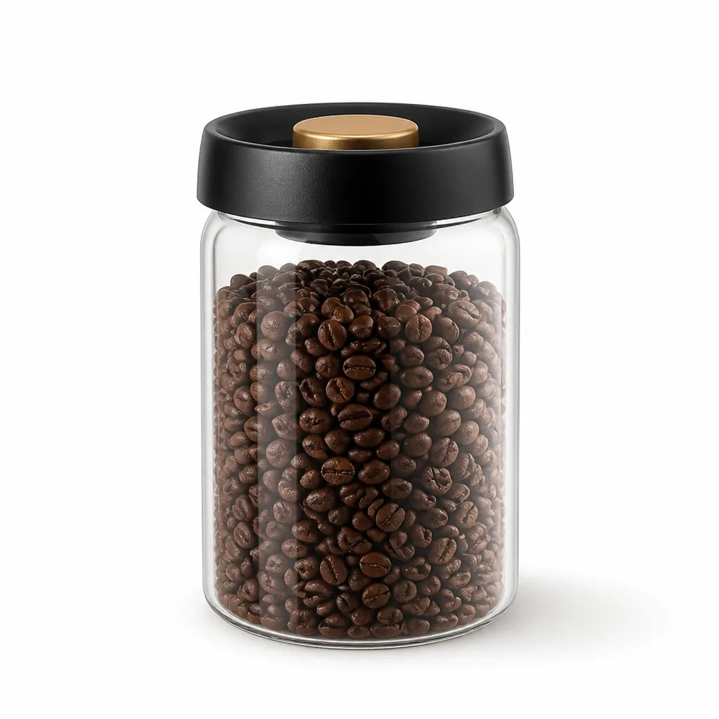 Coffee Canister Vacuum-Sealed Clear Glass