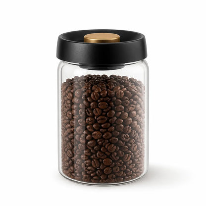 Coffee Canister Vacuum-Sealed Clear Glass