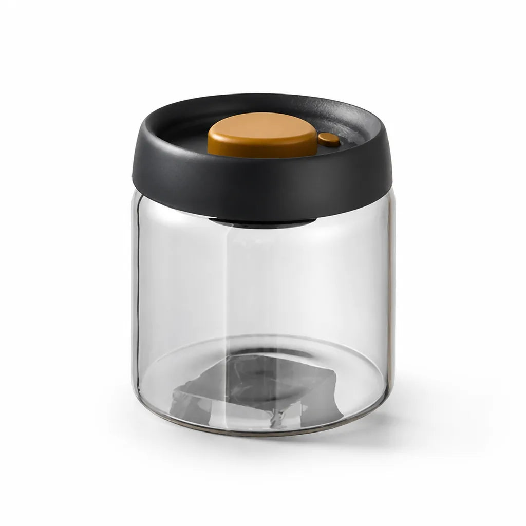 Coffee Canister Vacuum-Sealed Clear Glass