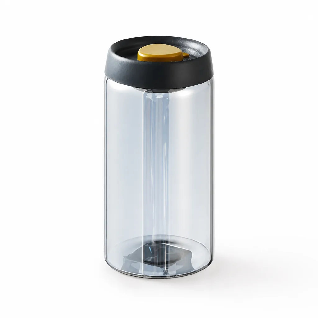 Coffee Canister Vacuum-Sealed Clear Glass